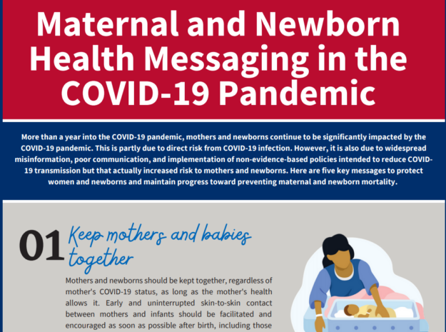 Messages de santé sur la santé maternelle et néonatale dans l'infographie sur la pandémie de COVID-19