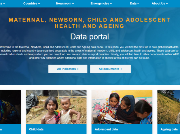 Portal de datos sobre salud materna, neonatal, adolescente y adolescente de la OMS (MNCAH)