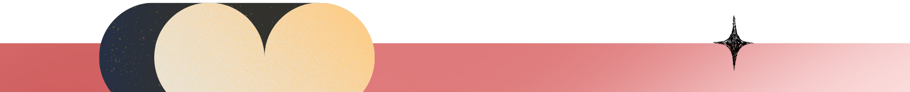 A thin divider graphic with shapes in red, yellow, and black